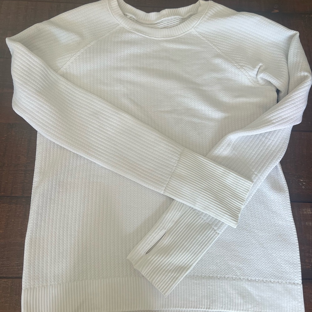 Lululemon white thick running shirt